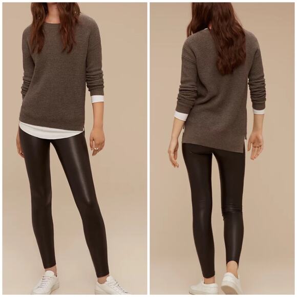 Aritzia Wilfred Free Daria High waisted Vegan Leather Pant XS - Picture 1 of 13